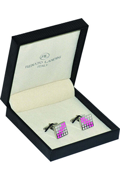 RENATO LANDINI Pink & Chrome Cufflinks/ Connection 24