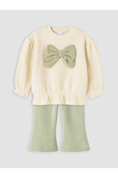 LC Waikiki Two Mt Shop Quality Lcw Baby Ecru Bow Detailed Soft Textured Baby ...