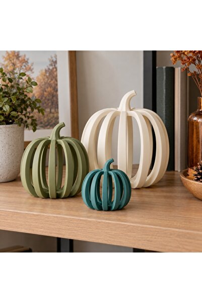 OEM Set of 3 decorative autumn pumpkins – 8, 14 and 20 cm – Autumn Garden Mix