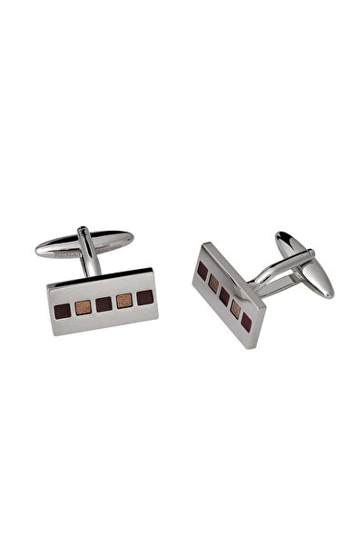 RENATO LANDINI Brown & Chrome Cufflinks/ Connection 28