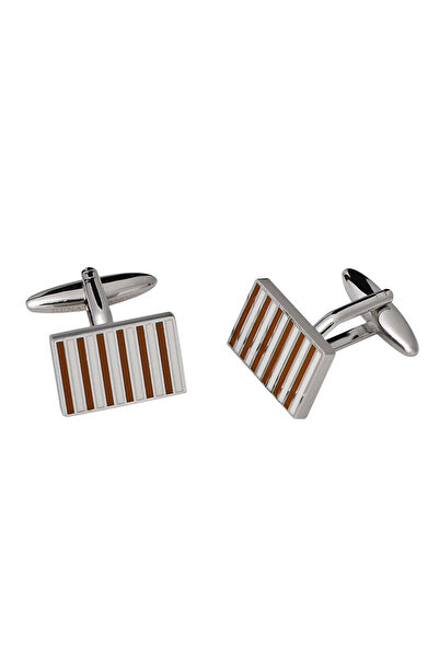 RENATO LANDINI Brown & Chrome Cufflinks/ Connection 14