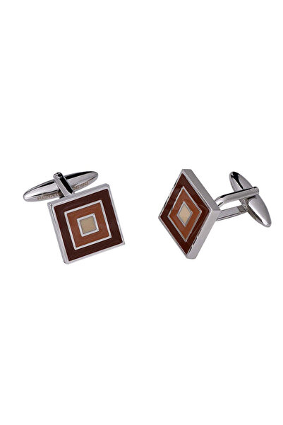 RENATO LANDINI Brown & Chrome Cufflinks/ Connection 19