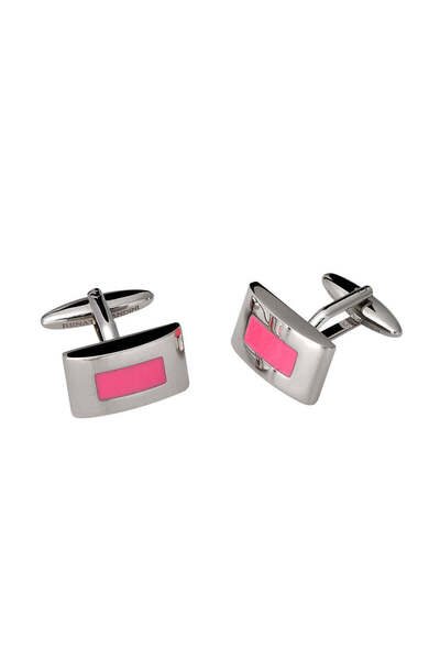 RENATO LANDINI Pink & Chrome Cufflinks/ Connection 18