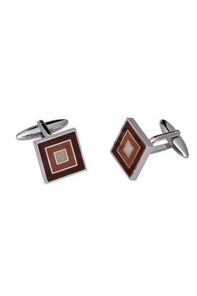 RENATO LANDINI Brown & Chrome Cufflinks/ Connection 19