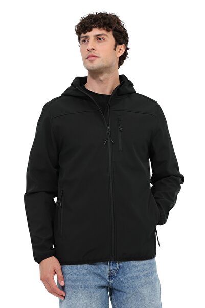 Kinetix سترة سوفتشيل للرجال باللون الأسود ML BASIC 5SOFTSHELL
