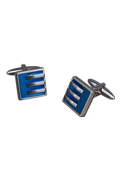 RENATO LANDINI Blue & Chrome Cufflinks/ Connection 20