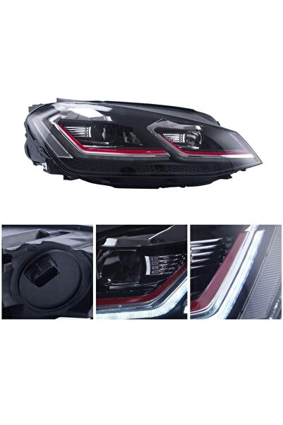 AksoyTuning Volkswagen Golf 6 2008-2013 Uyumlu 7.5 Style Kırmızı Şeritli Led Far Seti LAM-T102