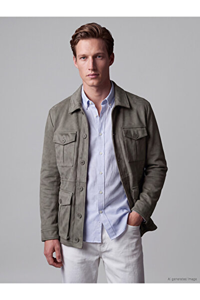 LC Waikiki Regular Fit Shirt Collar Suede Men's Jacket