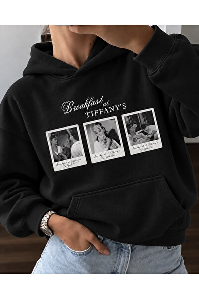 HAI COLLECTİON Kadın 3 İplik Fotoğraf Baskılı Oversize Hoodie – Kapüşonlu Kan...