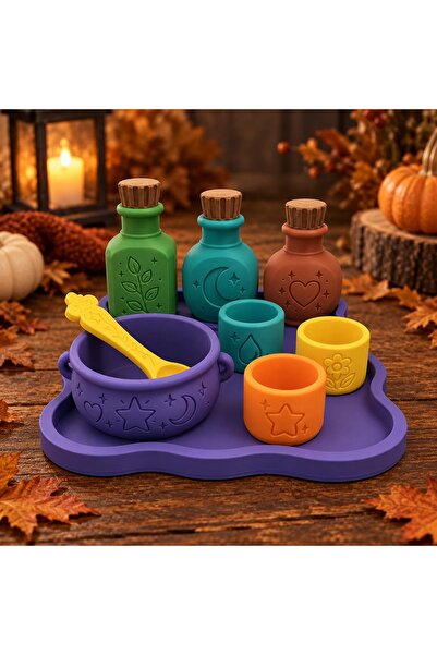 OEM Complete Halloween Magic Potion Set – 3 Bottles, Bowl, Spoon and Tray – M...