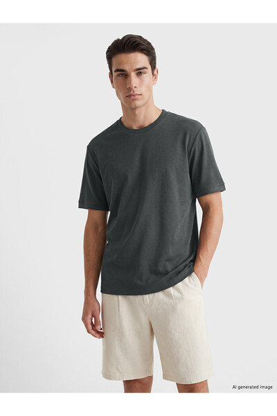 LC Waikiki Khaki Crew Neck Men's T-Shirt