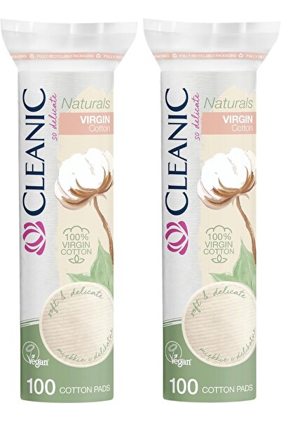 Cleanic Naturals Virgin Cotton Pads 200 pcs (Pack of 2 x 100) | 100% Virgin Cotton | Makeup Remover Round Pads | Soft & Gentle for Face & Eyes | Lint-Free | Vegan | Daily Skincare & Beauty Care