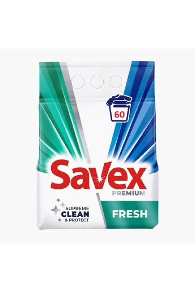 SAVEX Detergent de rufe automat, 2in1 Fresh, 6 kg, miros puternic, 60 spalari