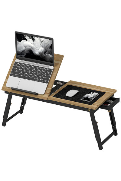 Generic Brand Masă reglabilă pe înălțime pentru pat/laptop, cu sertar; design...