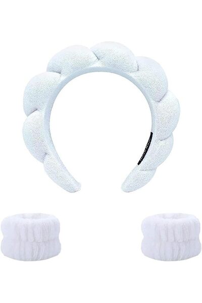 Arabest Spa Headband and Wristband Set,Soft Terry Cloth Skincare Hair Band an...