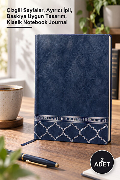 Yenilig 2 Leather Journal Notebooks – Lined Pages, Separator Straps, Design S...