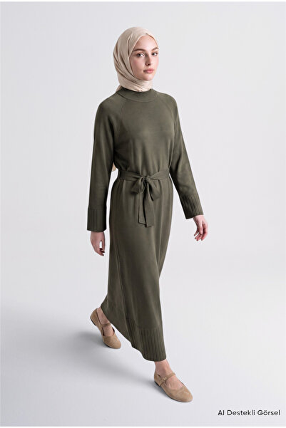 Armine Basic Knitwear Dress Khaki