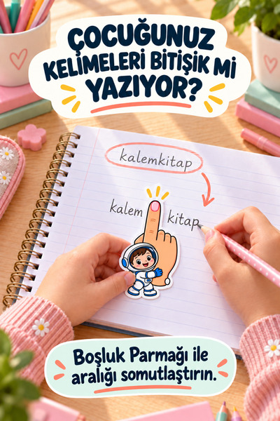 alışveriş kurdu 1. Sınıf Kelime Arası Boşluk Bırakma Parmağı 8’li – Astronot Yazma Yardımcısı