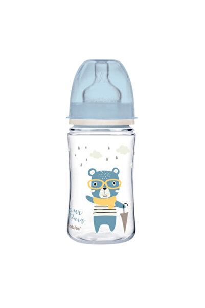 CANPOL Ευρύστομο Αντι-κολικό Μπιμπερό 240ml +3m Bonjour Blue 35/232
