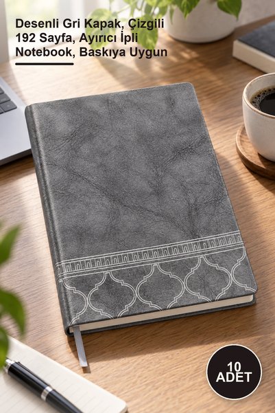 Yenilig 10 Leather Notebooks – Patterned Gray Cover, Lined 192 Pages, Noteboo...