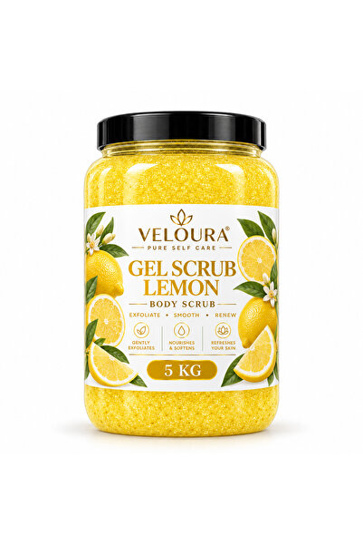 Veluora LEMON GEL SCRUB 5KG – FRESH & CITRUS EXFOLIATING BODY SCRUB FOR HANDS, FEET & BODY