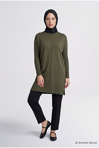 Armine Basic Knitwear Tunic Khaki