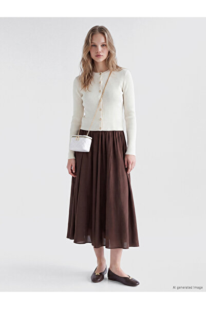 LC Waikiki Lcw Vision Elastic Waist Flared Skirt