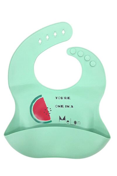 Beboulino Σαλιάρα Σιλικόνης με Τσέπη Πράσινο One Melon 71107330002