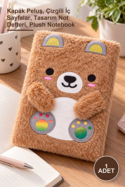 Yenilig 1 Piece Plush Lined Notebook – Plush Cover, Lined Inner Pages, Design...