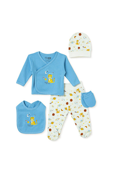 ebebek Hello Baby HelloBaby Erkek Bebek 5li Hastane Çıkışı Hayvan Baskılı Çıt...