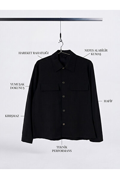 LC Waikiki Özmarka New Season Black Regular Fit Men's Shirt Jacket