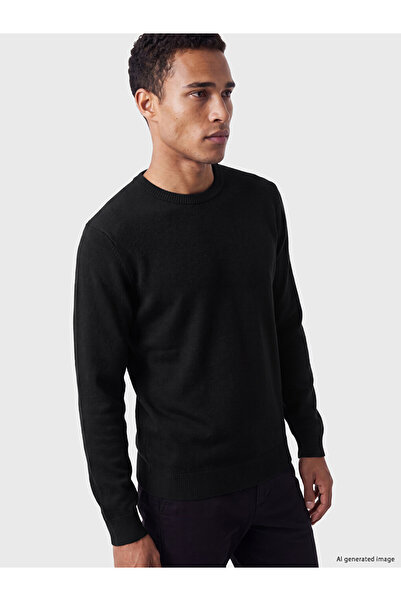 LC Waikiki Vizyon New Season Black Crew Neck Regular Fit Men's Knitwear Sweater