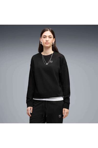 Puma ESS ELEVATED Comfort Crew Siyah Kadın Sweatshirt