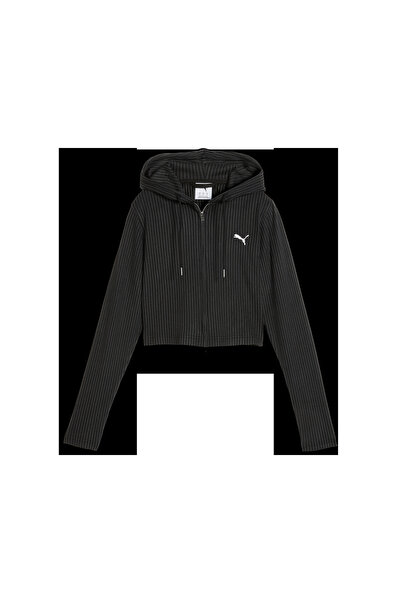 Puma ESS Ribbed Hoodie Siyah Kadın Sweatshirt