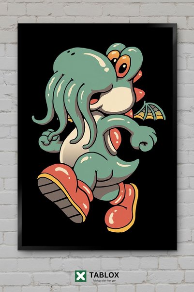 tablomaxtbx Dino Dinozaurul Cthulhu Lovecraft Poster fantastic de groază, tab...