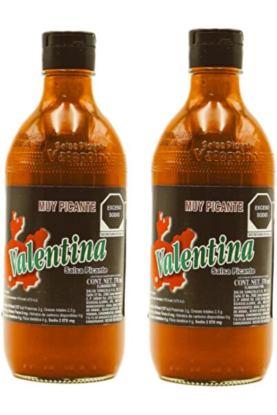 VALENTINA Muy Picante Extra Hot Chili Sauce - Pack of 2 x 370ml - Gluten Free...