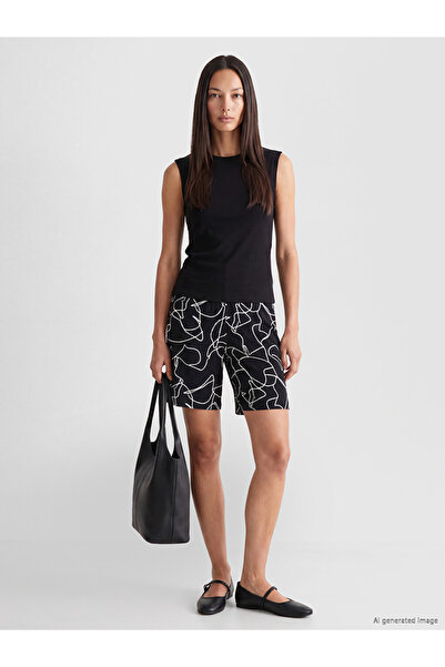 LC Waikiki Lcwaikiki basic high waist patterned women's shorts