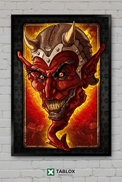 tablomaxtbx Đavo Sotona Demon Fantastična Tmra Umetnost Poster Okvir Izgled D...