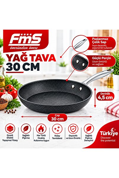 FMS Granite Galaxy Oil Pan |   30 cm |   Black |   Non-Stick & Scratch-Resist...