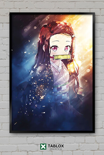 tablomaxtbx Poster metalic Demon Slayer Nezuko, tablou decorativ MDF cu aspec...