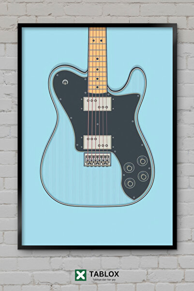 tablomaxtbx Dafne Blue Blue Telecaster Gitara Muzika Poster Uramljen Dekorati...