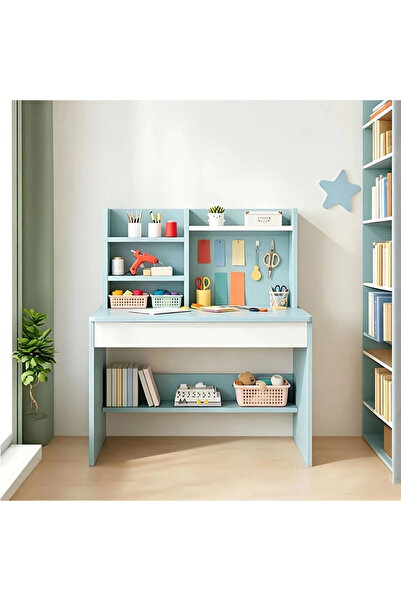 Generic Brand مكتب كمبيوتر مع أرفف، مكتب ألعاب مع خزانة ورف كتب، طاولة دراسة ...