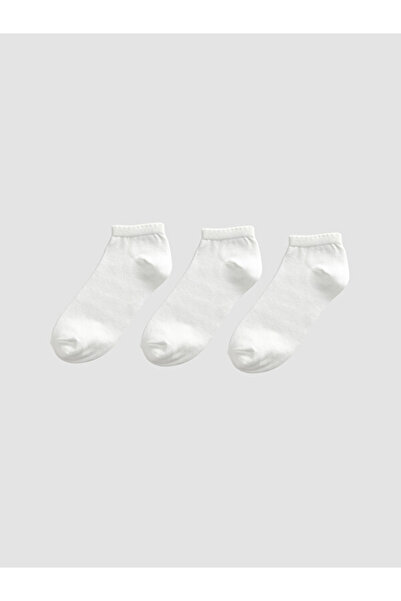 LC Waikiki Rmz Gi̇yi̇m Farkiyla Women's Booties Socks 3-Pack