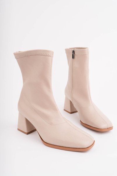 Egepass Mello Women's Stretch Square Toe Heeled Boots – Stylish and Elegant Design Heel Height 6 cm