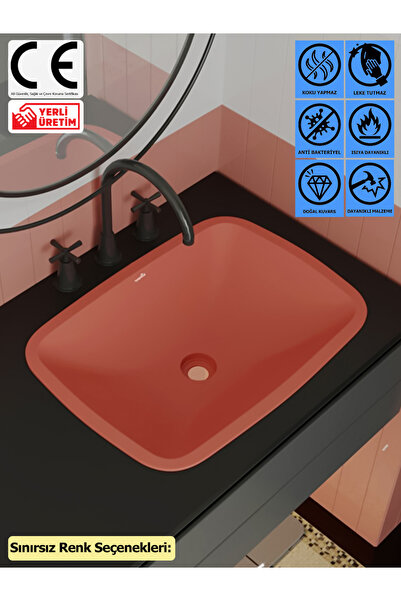 Thorax Arcus Sınırsız Renk Seçenekli Leke Tutmaz Banyo Evyesi Lavabosu (Sifon...