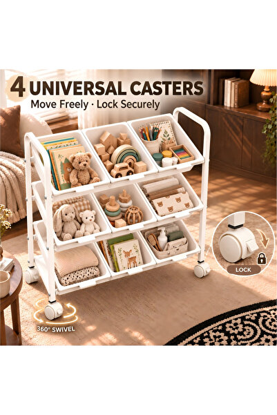DONGHE 4/3-tier children's toy storage rack with detachable storage boxes – d...