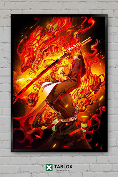 tablomaxtbx Poster Anime Demon Slayer cu Kyojuro Rengoku, Tablou decorativ în...