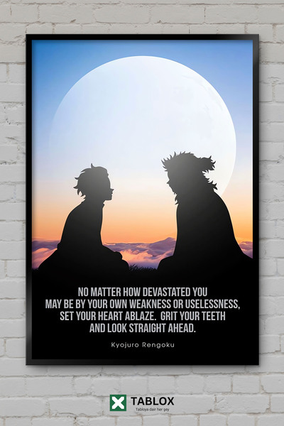 tablomaxtbx Citat iz Demon Slayer-a, poster sa likovima iz anime i mange, ukr...
