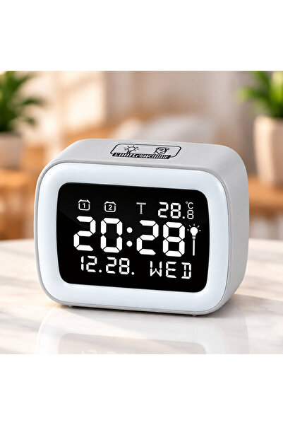 Coverzone Dijital Çalar Saat, Çift Alarm, Snooze Erteleme, Gece Işığı, Sıcakl...
