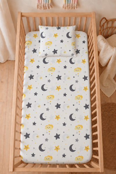 Anne Sesi 100% Cotton Ranforce Elastic Sheet Set - Park Bed 70X120 cm - 35X45...